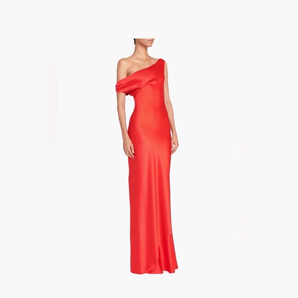 STAUD Ashanti Satin One-Shoulder Gown size M - Picture 1 of 8
